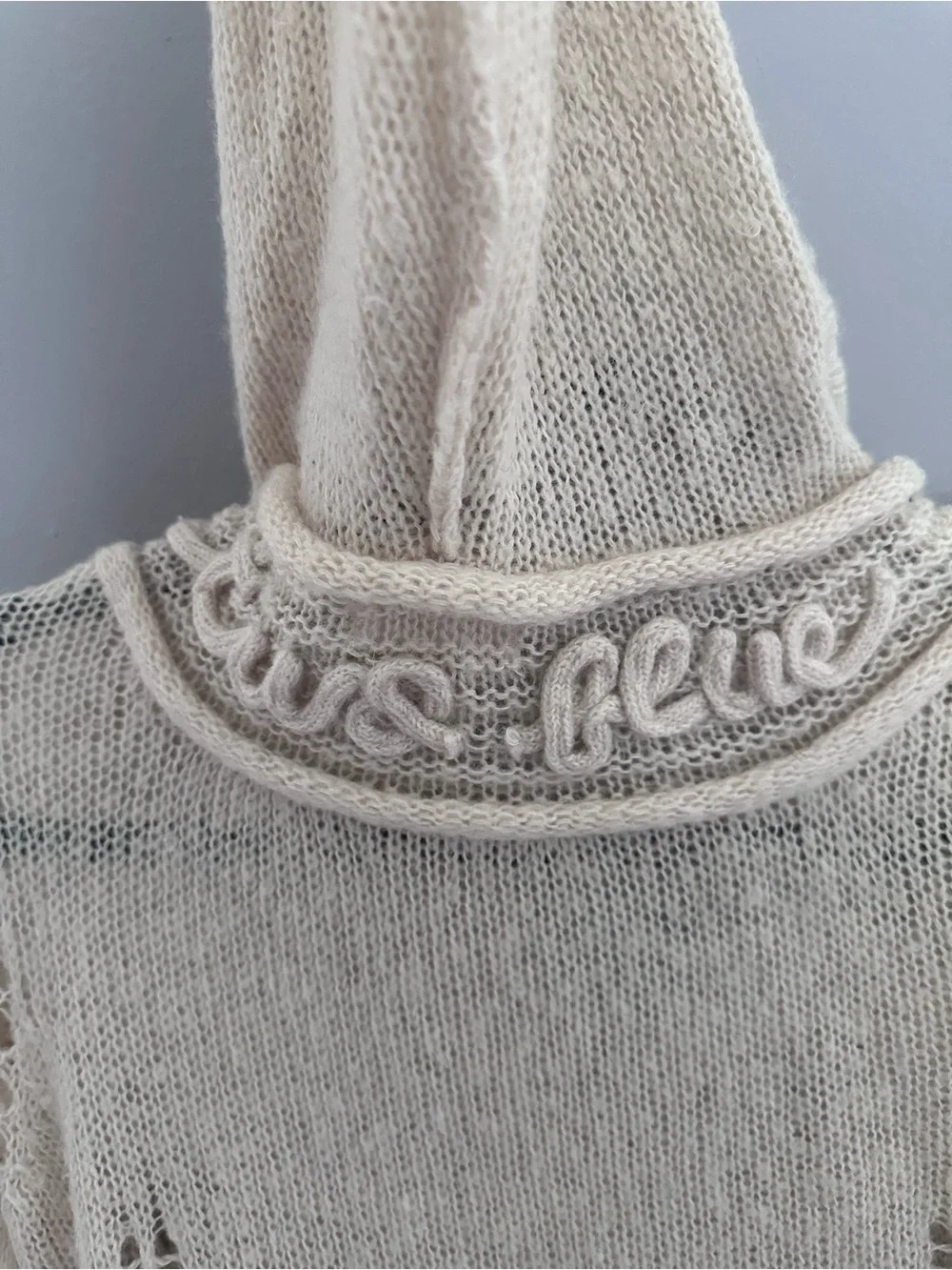 Unique Anthropologie Sleeping on Snow Cream Hooded Knit Sweater Cardigan